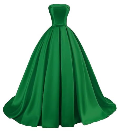 Damen Trägerloses Satin Ballkleid Lang Satin Formelle Abendkleider A Linie Einfach Elegant Ballkleider with Belt Bow Damen Trägerloses Satin Ballkleid Lang Satin Formelle Abendkleider A Linie Einfach Elegant Ballkleider with Belt Bow von Sincemeet