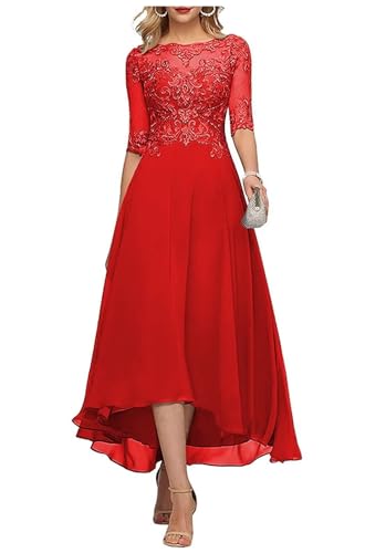 Sincemeet Teelange Kleider für die Brautmutter Ballkleid aus Chiffon mit Spitzenapplikationen Brautjungfer Kleider mit 1/2 Ärmeln Sincemeet Teelange Kleider für die Brautmutter Ballkleid aus Chiffon mit Spitzenapplikationen Brautjungfer Kleider mit 1/2 Ärmeln von Sincemeet