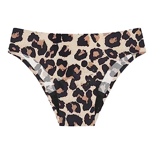 Singular-Point Damen Badehose Bademode Bikini Bikinihose MäDchen Teenager,trotz Periode Schwimmen,Leopardenprint Khaki,S von Singular-Point