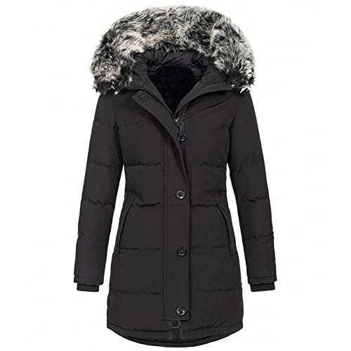 Singular-Point Damen Winterjacke Steppjacke Stehkragen Daunenjacke Reißverschluss Sportjacke fleecejacke damen lang rote jeansjacke damen baseball jacke damen,6-Black,M von Singular-Point