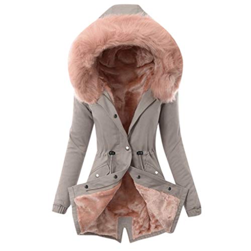 Singular-Point Damen warme Winter Steppjacke mit Kapuze Hooded Down Jacket Jacke warme winterjacke blazer damen wickeljacke damen,Gray-3,L von Singular-Point