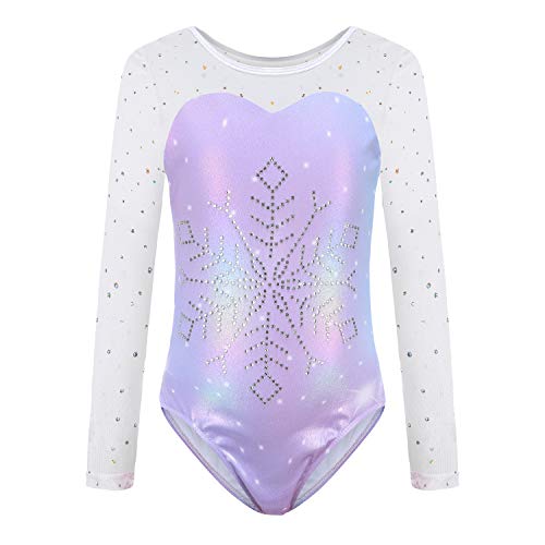 Sinoeem Gymnastikanzug Kinder Mädchen Diamond Splice Tank Trikot Langarm/Ärmellos Turnanzug Ballettröckchen Kleid Trikotanzug Tanz Kleid Gymnastik Dancewear von Sinoeem