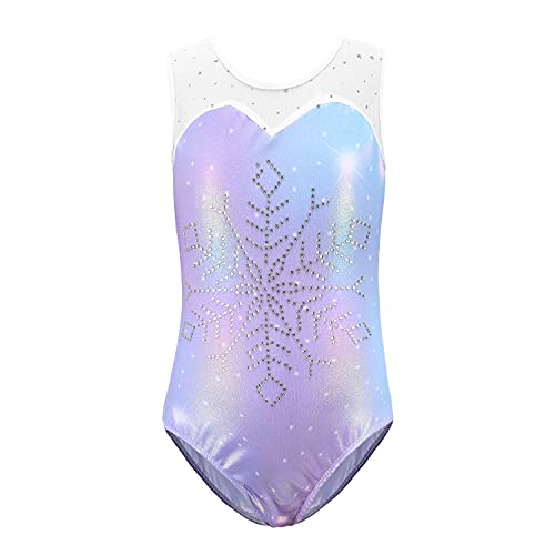 Sinoeem Gymnastikanzug Kinder Mädchen Diamond Splice Tank Trikot Langarm/Ärmellos Turnanzug Ballettröckchen Kleid Trikotanzug Tanz Kleid Gymnastik Dancewear von Sinoeem