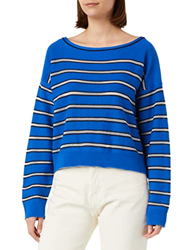 Sisley Damen Boat-neck Sweat.l/S 1198l102f Sweater, Bright Blue 903, M EU von SISLEY