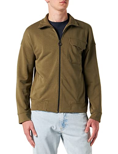 Sisley Men's Jacket 3BMRS5008 Sweatshirt, Military Green 22Y, L von SISLEY