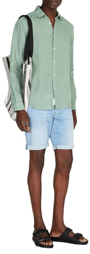 Sisley Mens 5BKUSQ029 Shirt, Green 39B, M von SISLEY