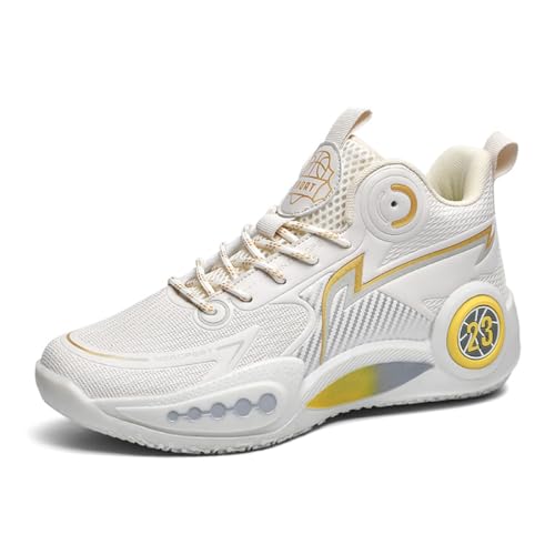 Männer Basketball Schuhe, Jungen Basketball Schuhe, Basketball Trainingsschuhe, Bequeme Tennis Trainingsschuhe，Jugend-Basketballschuhe 880-Beige40EU von Sixfox