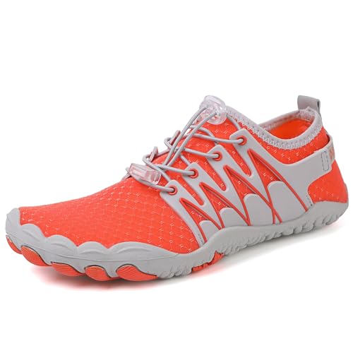 Sixfox Sommer-Mesh-Freizeitschuhe, Outdoor-Wanderschuhe, Herrenschuhe, Wander-Angelschuhe, Strandwatschuhe, Reiseschuhe orange40EU von Sixfox