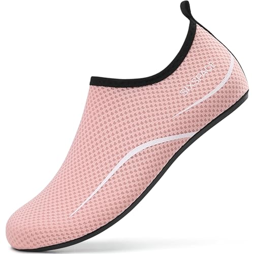 Sixspace Badeschuhe Damen Wasserschuhe Schwimmschuhe Männer Frauen Strandschuhe Barfußschuhe Surfschuhe Aquaschuhe(Pink 39 EU) von Sixspace