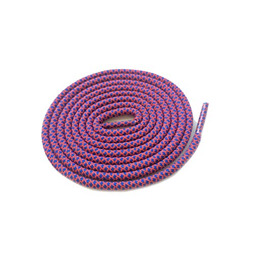 Schnürsenkel Multi Color Zwei tonte Shoestring Farbige Kinder-Sport-Schuh-Spitze-Runde Seil Bootlace, 47 Deep Blue Red, 180 cm von Sjzwt