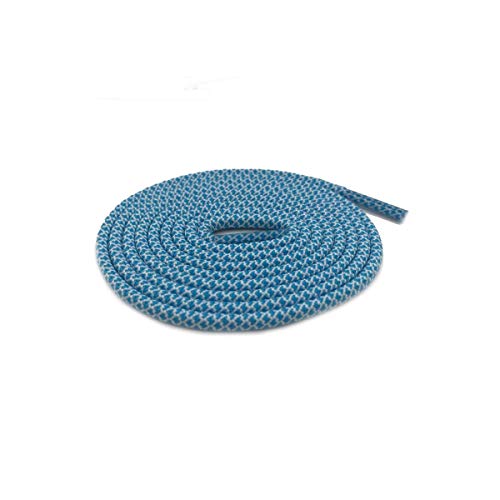 Schnürsenkel Multi Color Zwei tonte Shoestring Farbige Kinder-Sport-Schuh-Spitze-Runde Seil Bootlace, 50 Turquoise blueWh, 180 cm von Sjzwt