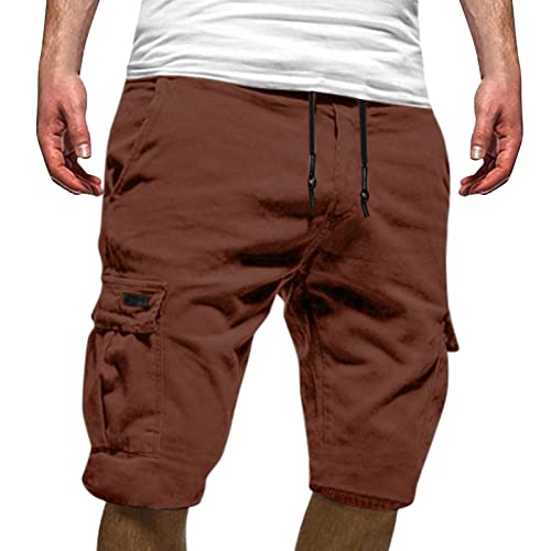 Kurze Hosen Herren Sommer Cargo Shorts Casual Einfarbig Cargohose Freizeithose mit Taschen Elastischer Bund Bermuda Short Sommerhose Sporthose Regulär Fit Laufshorts für Männer von Skang