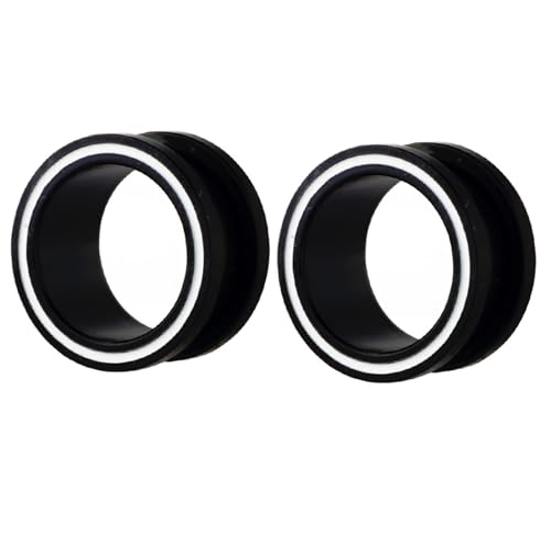 2Pcs Ear Tunnel 10mm Edelstahl, Tunnel Frauen Schwarz Einfach Poliert Piercing Set von Skcess