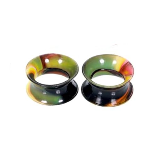 2Pcs Silikon 10mm Tunnel Frauen, Ohrringe Tunnel Grün Schwarz Grüner Und Schwarzer Reifen Piercing Set von Skcess