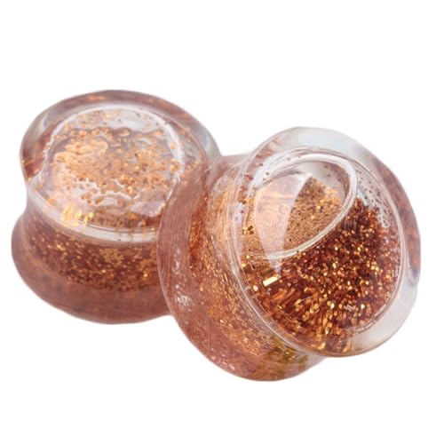 2Pcs Tunnel 16mm Frauen Acryl, Ohr Tunnel Männer Sekt Pailletten Flesh Tunnel Set von Skcess