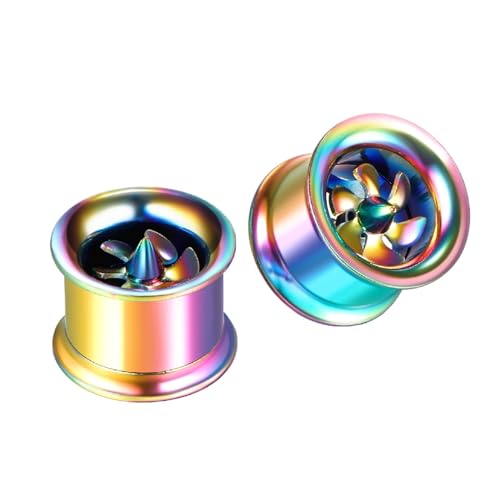 2Pcs Tunnel 18mm Männer Edelstahl, Ohr Piercings Mehrfarbig Mit Mehrfarbiger Windmühle Piercing Set von Skcess