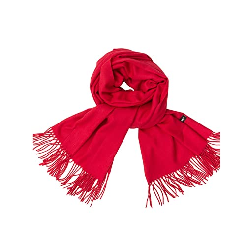 Skcess Schal Cashmere Damen, Winterschal Damen Elegant Magenta Einfarbig mit Quaste Scarf Unisex 200X70CM(79X28In) von Skcess