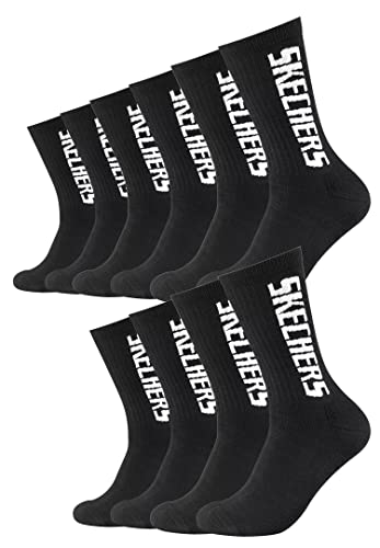 Skechers 10 Paar Unisex Sportsocken Tennissocken cushioned line Socken SK41042, Farbe:Black, Socken & Strümpfe:39-42 von Skechers