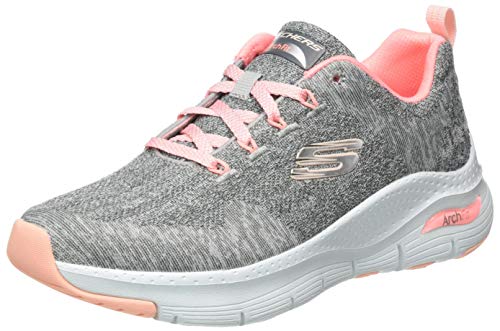 Skechers Damen Arch Fit Comfortabel Wave sneakers, Gray Knit Pink Trim, 41 EU von Skechers