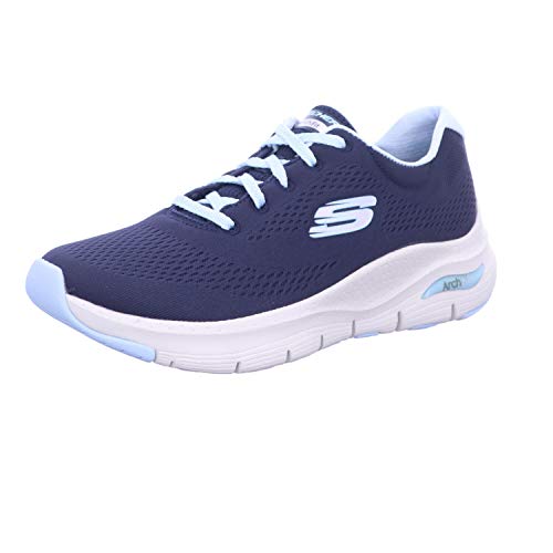 Skechers Damen Arch Fit Big Appeal Sneaker, Navy Knit Mesh Lt Blue Trim, 37 EU von Skechers