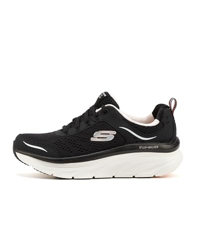 Skechers Damen D'lux Walker Infinite Motion sports shoes,sneakers, Black Leather Mesh Pink Trim, 40 EU von Skechers