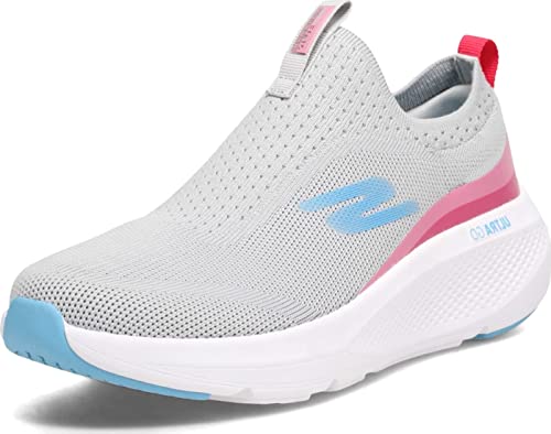 Skechers Damen GO Run Elevate Knit Slip ON Sneaker, Grau/Pink, 37 EU von Skechers