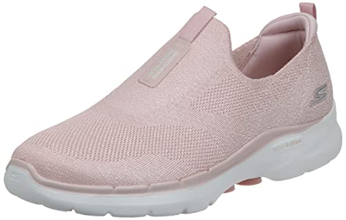 Skechers Damen Go Walk 6 Glimmering Sneaker, Lt Pink Textile Trim, 36 EU von Skechers