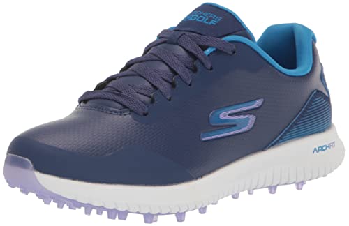 Skechers Damen Go Golf Max Arch Fit Spikeless Golfschuh Sneaker, Blau/Mehrfarbig, wasserdicht, 41 EU von Skechers