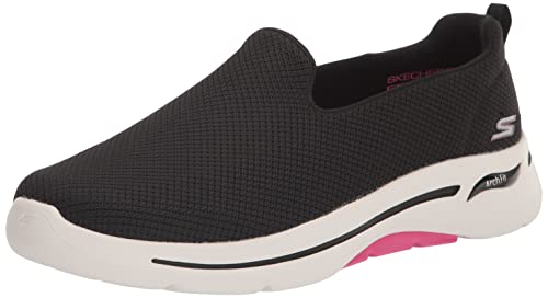 Skechers Damen Go Walk Arch Fit – Grateful Sneakers, Schwarz/Pink, 39 EU Weit von Skechers