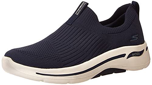 Skechers Damen Go Walk Arch Fit Iconic Sneaker, Navy Textile Trim, 40 EU von Skechers