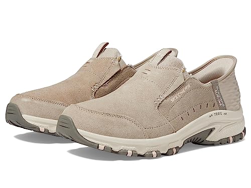 Skechers Damen Hillcrest Sunapee, Taupe Wildleder Lycra Hellrosa Rand, 39.5 EU von Skechers