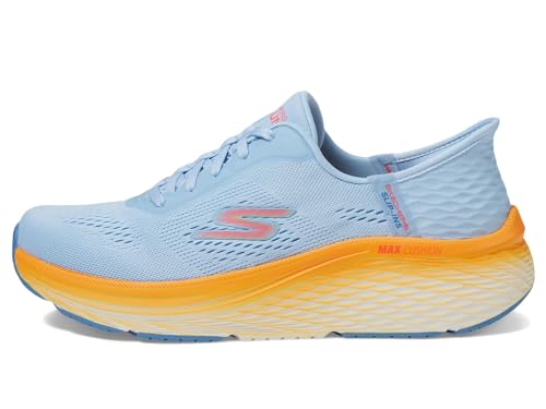 Skechers Damen Max Cushioning Elite 2.0 Solace, freihändige Slip-Ins Sneaker, Blau/Orange, 37 EU Weit von Skechers