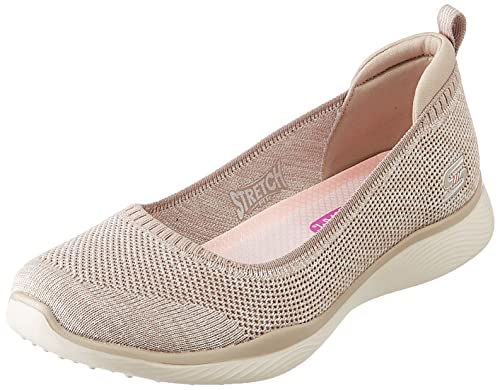 Skechers Damen Microburst 2.0 BE Iconic Sneaker, Taupe Stretch Fit Knit Skimmer, 40 EU von Skechers