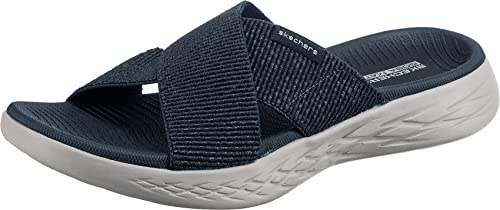 Skechers Damen On-the-go 600 Glistening Sandale, Navy Textile, 35 EU von Skechers