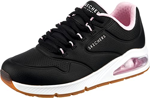 Skechers 155542 Blk, Sneaker Donna, Schwarz Duraleather/Lt.Pink Mesh Trim, 36,5 EU von Skechers