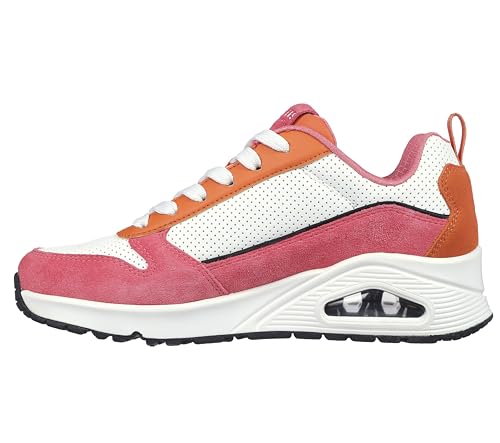 Skechers Damen UNO 2 Viel Spaß Sneaker, Duraleather M Veloursleder, Orange und Weiß, 39 EU von Skechers