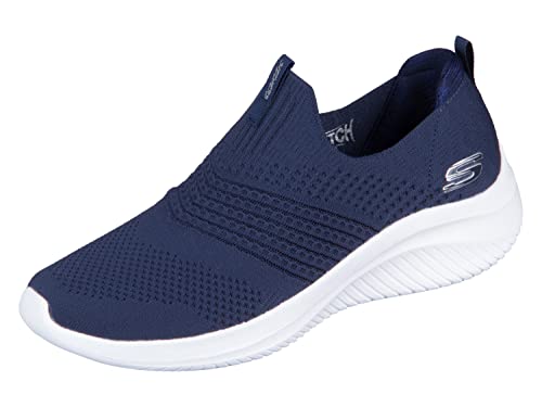 Skechers Damen Ultra Flex 3.0 Classy Charm Sneaker, Navy Knit/Trim, 37.5 EU von Skechers