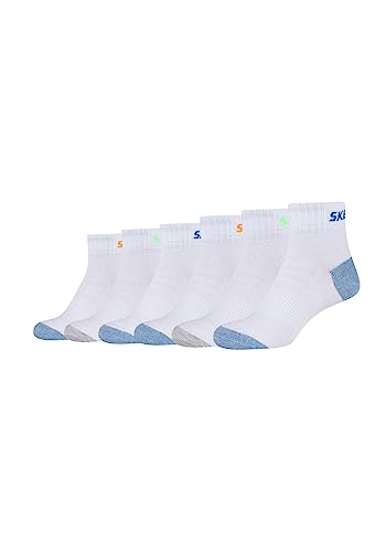 Skechers Kinder Kurzsocken Mesh Ventilation 6er Pack 31/34 white von Skechers