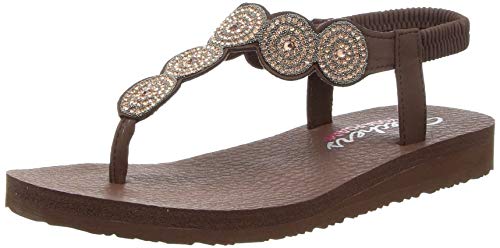 Skechers Women's Meditation-Stars And Spakle Thong Sandal Brown 10 von Skechers