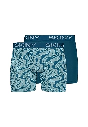 SKINY Herren Cotton Multipack 080222 Retroshorts, Aquamarine Swirl Selection, XL (2er Pack) von Skiny