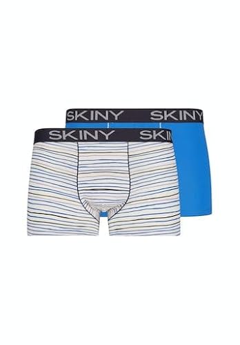 SKINY Herren Cotton Multipack 086487 Boxershorts, egret Stripes Selection, XXL (2er Pack) von Skiny