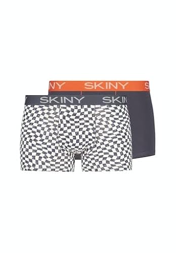 SKINY Herren Cotton Multipack 086487 Boxershorts, ombreblue Check Selection, S (2er Pack) von Skiny