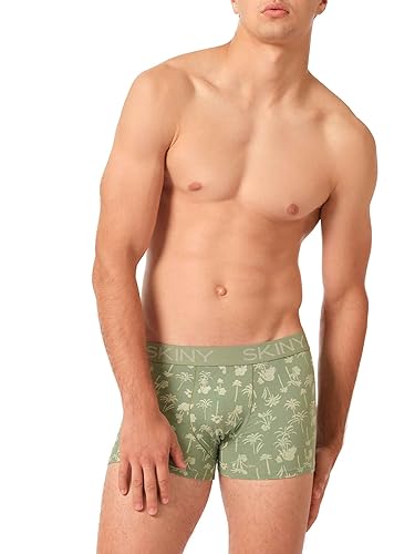 SKINY Herren Cotton Multipack 086487 Boxershorts, Greenbay Palms Selection, M (2er Pack) von Skiny