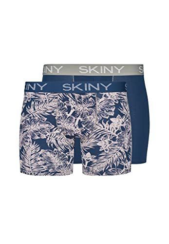 Skiny Herren Skiny Herren Pant Long Leg 2er Pack Cotton Multipack Boxershorts, Blueiris Tropic Selection, L EU von Skiny