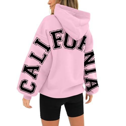 Hoodie Oversized Kapuze Damen - Kapuzenpullover Schriftzug Druck Sweatshirtjacke Hooded Sweatshirt sportlish Hoodies Casual Bequem Langarmshirt Baggy Sportjacke Harajuku Streetwear von SkotO