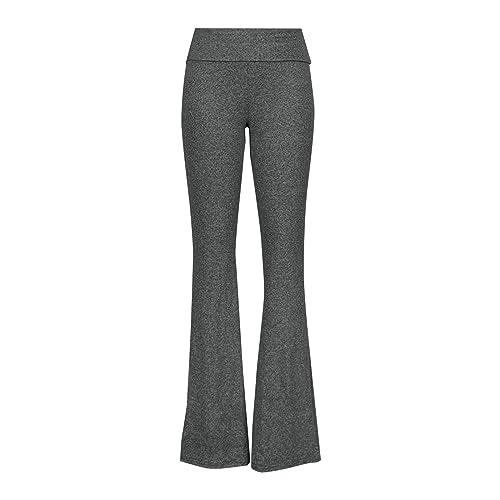 Schlaghose Damen Low Waist - Yogahose Baumwolle Bootcut Yagahosen Elastische Taille Stretchhose Einfarbig Elegante Jogginghose Lang Sport Trainingshose Freizeithose Mit Taschen von SkotO