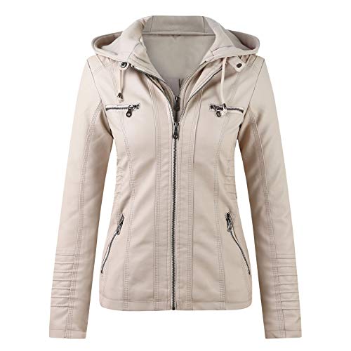SkotO Lederjacke Damen Große Größen - Kunstlederjacke Mit Kapuze Kurz Bikejacke Lederimitat Übergangsmantel Winddicht Motorradjacke Softshell Fahrradjacke Wasserdicht Atmungsaktiv Softshelljacke SkotO Lederjacke Damen Große Größen - Kunstlederjacke Mit Kapuze Kurz Bikejacke Lederimitat Übergangsmantel Winddicht Motorradjacke Softshell Fahrradjacke Wasserdicht Atmungsaktiv Softshelljacke von SkotO