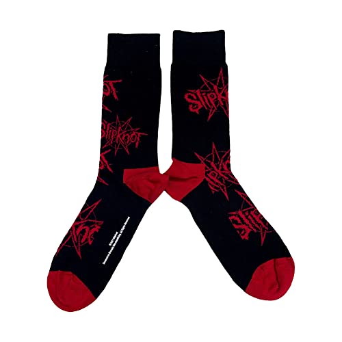 Slipknot Socken Band Logo and Nonagram offiziell Unisex Schwarz (UK SIZE 7.5 - UK Size 7-11 von Slipknot