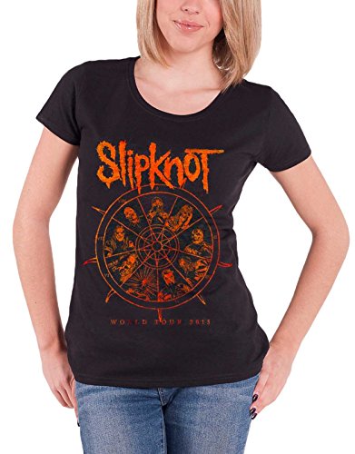 Slipknot T Shirt Damen The Wheel Tour 2015 Nue offiziell roll Sleeve Skinny fit XL von Slipknot