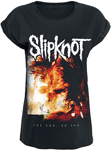 Slipknot The End, So Far Cover Frauen T-Shirt schwarz M 100% Baumwolle Band-Merch, Bands von Slipknot